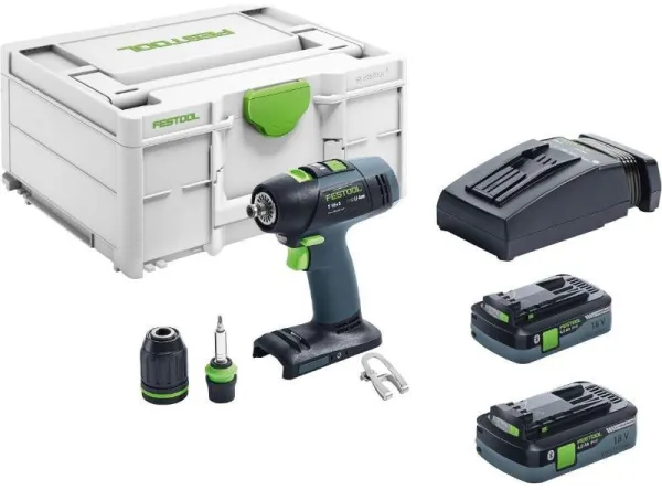 Festool batteridriven borr-/skruvdragare T 18+3 HPC 4,0 I-Plus i Systainer3