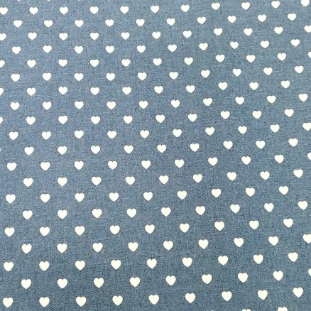 Denimtyg 145cm 50 Hjärtan - 50cm