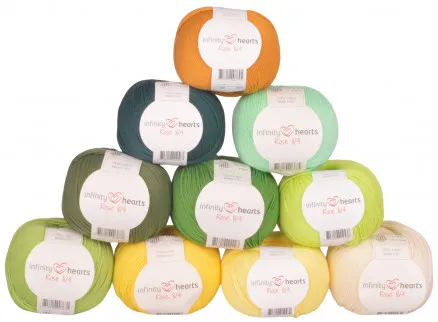 Infinity Hearts Rose 8/4 Garnpaket 19 Gröna och Gula nyanser - 10 st - Gröna och Gula nyanser