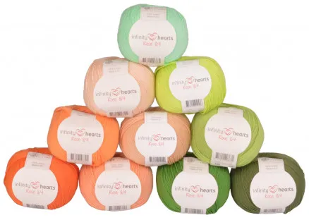 Infinity Hearts Rose 8/4 Garnpaket 26 Orange och Gröna nyanser - 10 st - Orange och Gröna nyanser