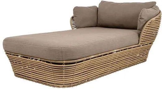 Cane-Line Basket daybed - Naturlig ram inkl. kudde