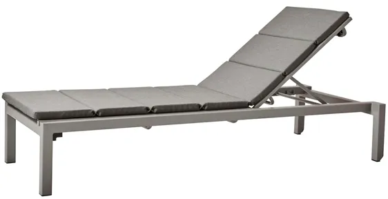 Cane-Line Relax solstol - ljusgrå med kudde i grått