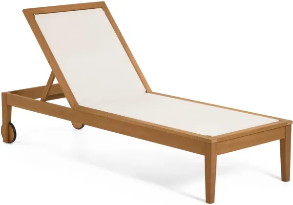 Caterin, Utomhus solsäng, vit, massivt trä