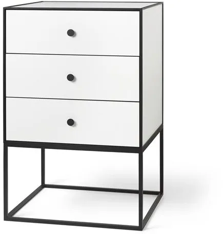 Audo Frame 49 Sidobord med 3 Lådor Vit