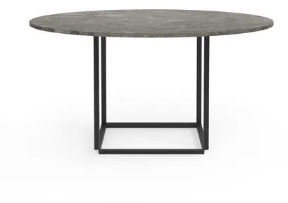 New Works Florence Matbord Ø145 Gris Du Marais Marmor med Svart Stativ