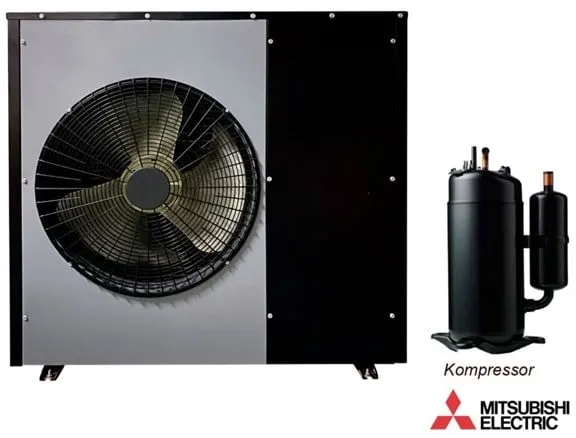 Andersen Electric Nordic One luft-vatten-värmepump med WiFi, 7kW, Svart